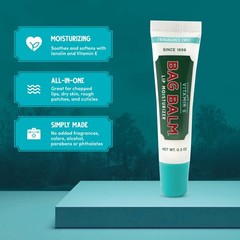 Vermont&rsquo;s Original Bag Balm Fragrance Free Lip with Vitamin E | clear