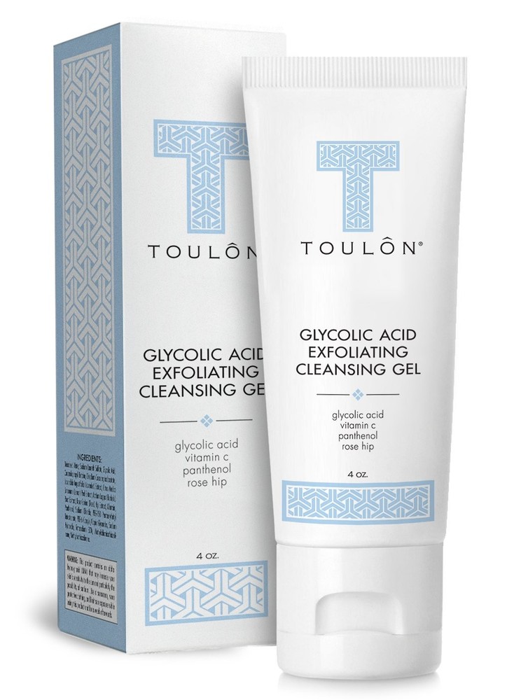 TOULON Glycolic Acid Face Wash – AHA Cleanser with 1.33 Ounce (Pack of 3)