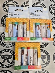 3 Packs of 4 x Sky Organics Organic Lip Balm! Mint, Coconut, Strawberry, Citrus