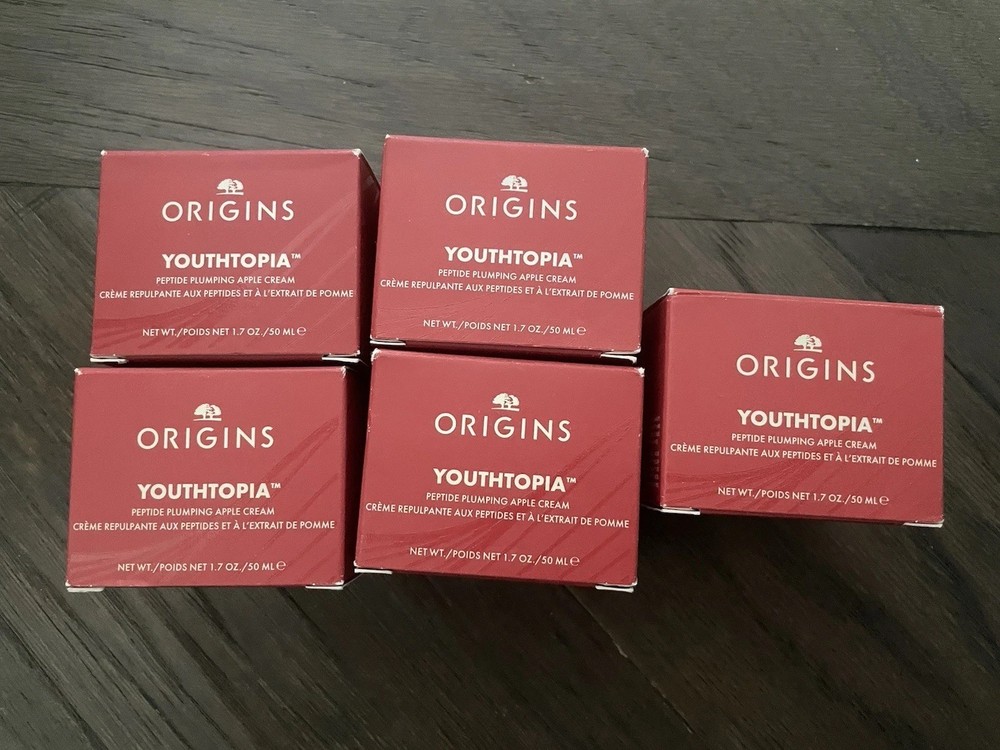 Set Of 5 Origins Youthtopia Peptide Plumping Apple Cream – Full Size 1.7oz/50ml