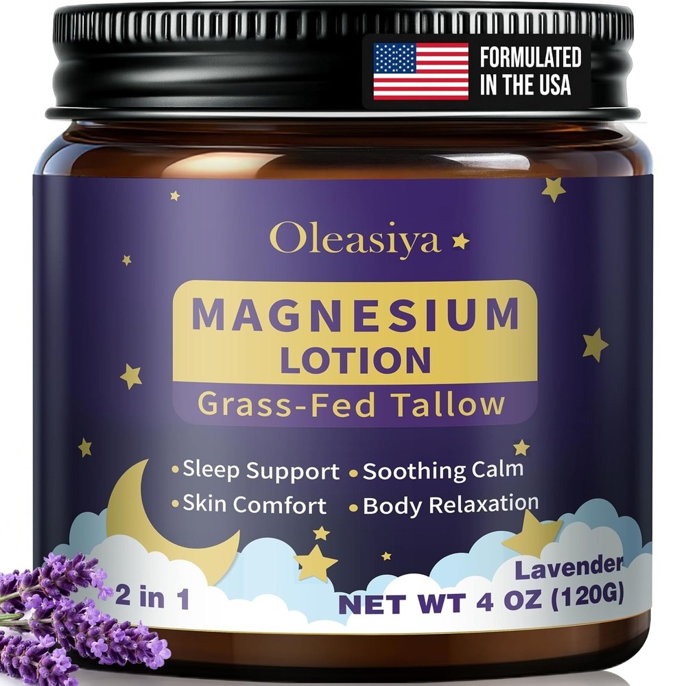 OLEASIYA Magnesium Lotion 4oz – Lightweight Cream for Pain & Sleep Support