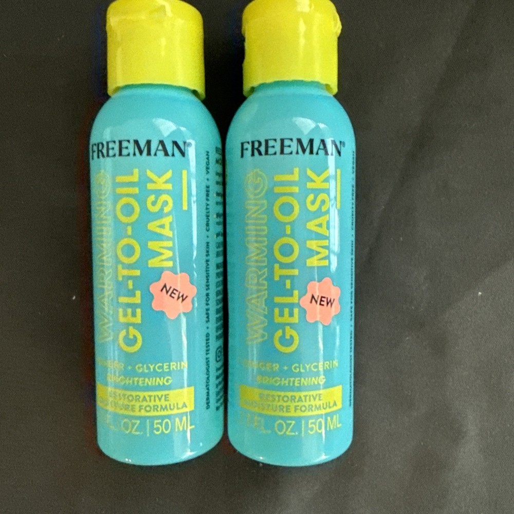 FREEMAN Warming GEL-TO-OIL MASK GINGER + GLYCERIN 1.7oz EACH ~ NEW (x2)
