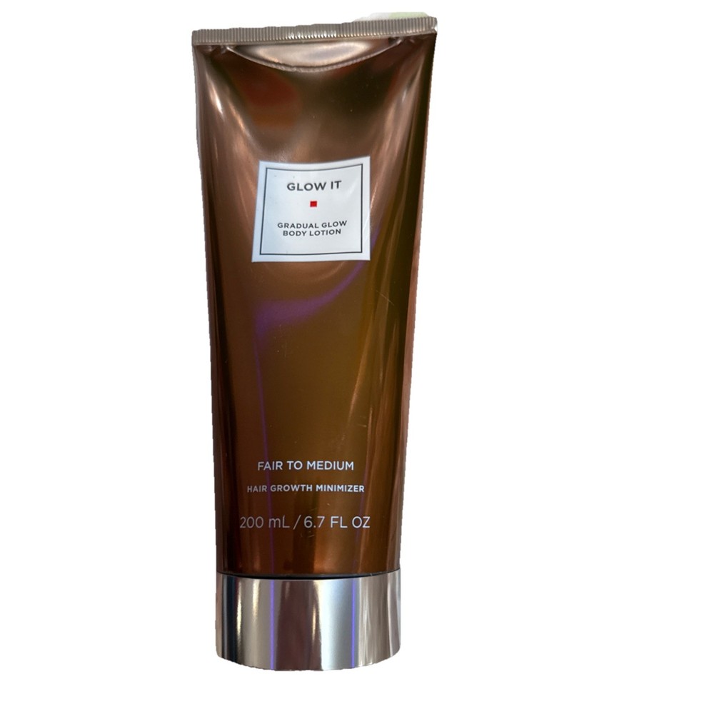 Glow It Gradual Glow Body Lotion Fair to Medium Hair Growth Minimizer 6.7 fl oz