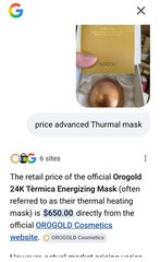 OROGOLD Karat Gold W/100% Certificate Of Authenticity BIONIC THURMAL MASK 2FL.OZ