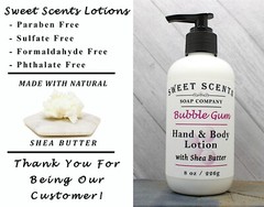 Hand & Body Lotion – Bubble Gum Handmade Lotion with Shea Butter – Moisturizer