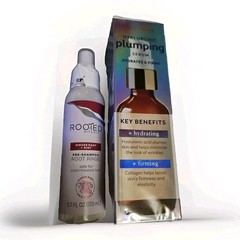 Roots + Nature Hyaluronic Face Plumping Serum & Rooted Pre- Shampoo Root Rinse