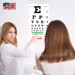 Snellen Eye Chart, Eye Charts for Eye Exams 20 Feet 22×11 Inches, Low Vision Eye