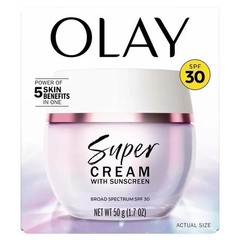 Olay Face Cream Super Serum Cream Lightweight Face Moisturizer SPF 30, 1.7oz