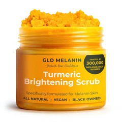Glo Melanin Turmeric Brightening Scrub for Dark Spots [4 oz] | Includes Jojoba O