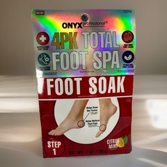 Onyx Professional 4PK Total Foot Spa Kit Citrus Mint | Complete 4-Step Treatment