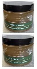 2 Bath & Body Works Aromatherapy Stress Relief Eucalyptus+Spearmint Sugar Scrub