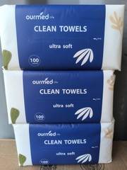 100×3=300 Ourmed Life Face Towels,Disposable Biodegradable Clean Facial Towels