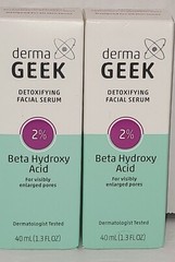 Lot of 2 Derma Geek Detoxifying Facial Serum Beta Hydroxy Acid 1.3fl oz~New