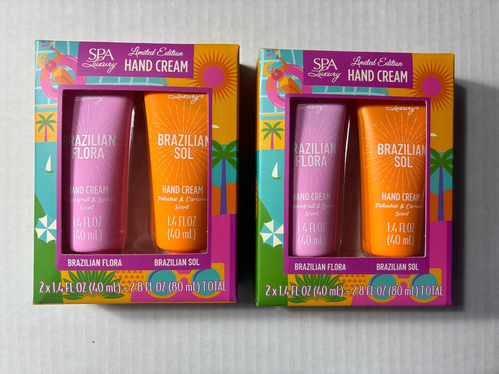 SPA Luxury Limited Edition Hand Cream Brazilian Flora & Brazilian Sol Lot of 2