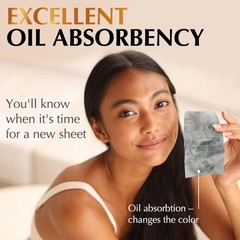 Natural Oil Blotting Sheets for Face with Bamboo Charcoal – 25% Larger – 6pk…