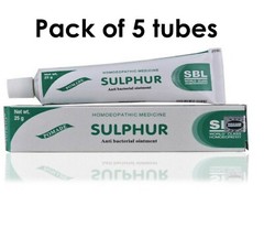 Pack of 5 SBL Homeopathy Sulphur 10% Ointment Cream for Skin care