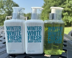 Bath Body Works Winter White Fresh Lotion Wash Lot 3 sealed blue violet orchid