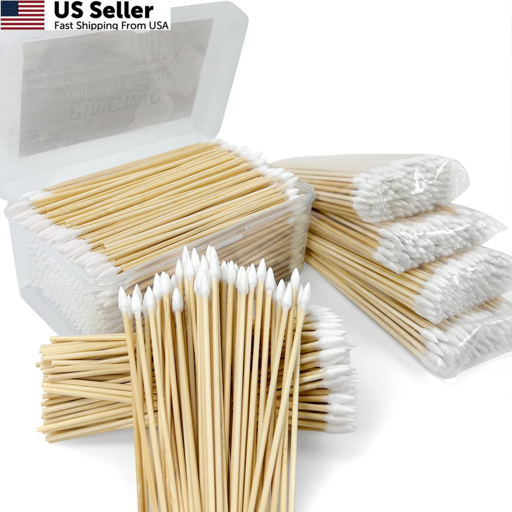 500 PCS 6-Inch Precision Gun Cleaning Swabs with Storage 6inch, 500 pointed