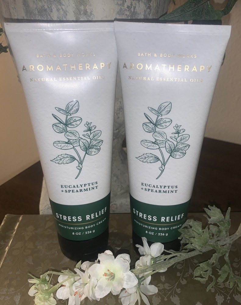 BBW Aromatherapy Eucalyptus & Spearmint Stress Relief Moisturizing Body Cream X2
