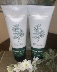 BBW Aromatherapy Eucalyptus & Spearmint Stress Relief Moisturizing Body Cream X2
