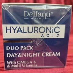New NIB Delfanti Milano Hyaluronic Acid Omega 6 Day + Night Cream DUO PACK Italy