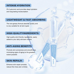 30PCS 5% Hyaluronic Acid Serum Vials – Moisturizing, Firming, Single-Use Tubes