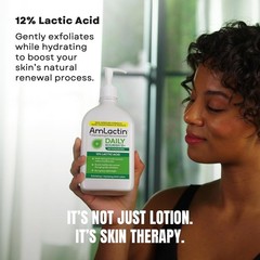AmLactin Daily Nourish Therapeutic Body Lotion for Dry Skin – No-Scrub Exfoliato