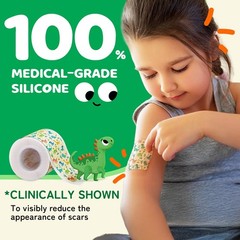 Silicone Scar Sheets for Kids Scars: Dinosaurs 1.6&Prime;x 60&Prime; Roll, Multicolor
