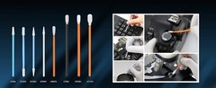 2.8&Prime; Cleaning Polyester Swabs (100 pcs, Orange, Length/Swab Head Width=72 mm/3.7