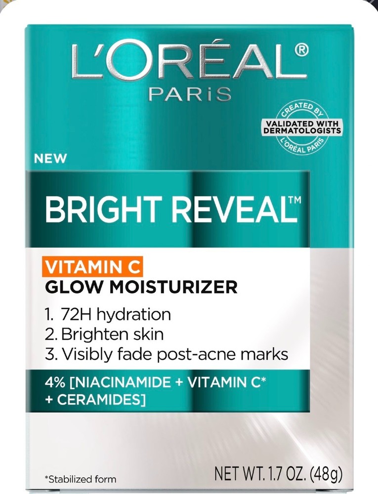 Loreal Bright Reveal Vitamin C Glow Moisturizer 1.7oz Hydrate Brighten