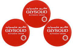 3 Packs x 250ml. / 8.45oz. each Glysolid Skin Cream Soften With Glycerin