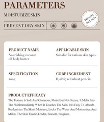 New Sadoer Coconut Oil Body Butter Prevent Dry Skin 200g