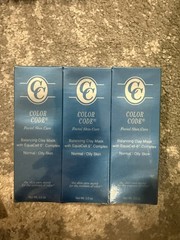 3 pack Color Code Facial Skin Care Balancing Clay Mask Equacell 6 Normal/Oily