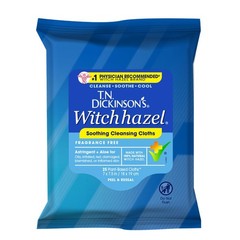 T.N. Dickinson&rsquo;s Witch Hazel Soothing Cleansing 25 Count (Pack of 1), Clear