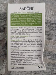 3 Boxes of SADOER ALOE VERA GOOD NIGHT GEL MASK Hydro Moist, Free Shipping
