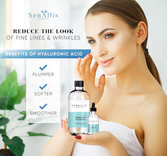 Hyaluronic Acid Serum 8 Fl Oz and 2 Fl Oz, Made from Pure Hyaluronic Acid, anti