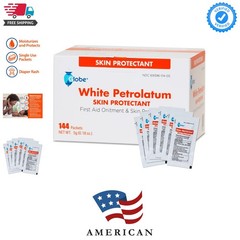 Box of 144 White Petrolatum Jelly for Dry or Cracked Skin, Soothing White Pet…
