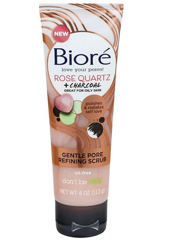 Biore Rose Quartz + Charcoal Gentle Pore Refining Scrub 4 fl oz / 113g