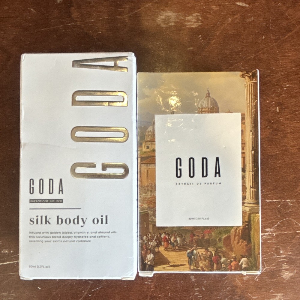 GODA Silk Body Oil 50ml Hydrating Anti-Aging Vanilla Amber set