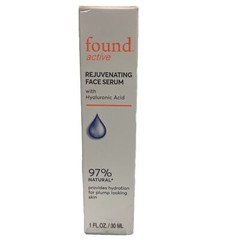 Lot of 3 Found Active Rejuvenating Face Serum Hyaluronic Acid 1 FL Oz Hydrating
