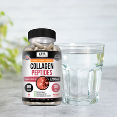 COLLAGEN PEPTIDES Types I, II, III, V, X 1200mg Acido Hialuronico Capsules