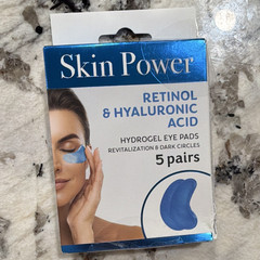 Skin Power Retinol + Hyaluronic Acid Hydrogel Under Eye Pads, 5 Pairs Blue