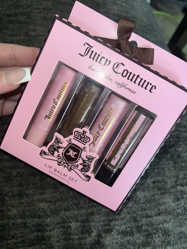 New 4PC Juicy Couture Lip Balm Gift Set Full Size 4x 3g/0.1 oz~Limited Edition