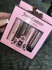 New 4PC Juicy Couture Lip Balm Gift Set Full Size 4x 3g/0.1 oz~Limited Edition