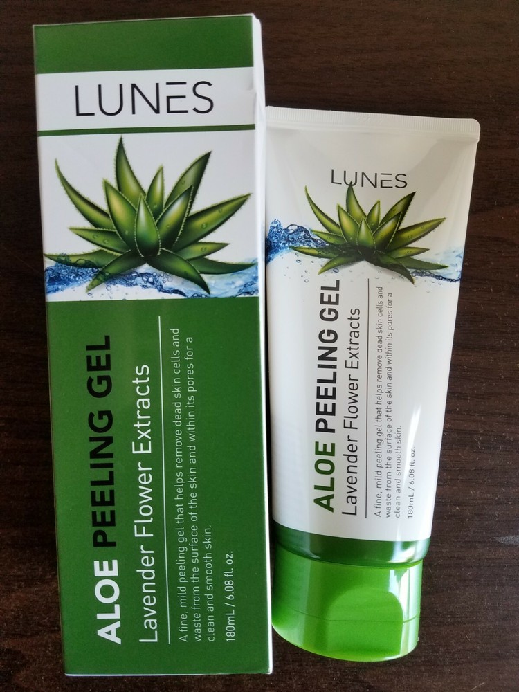 LUNES ALOE PEELING GEL LAVENDER FLOWR EXTRACTS 6.08 FL OZ 100% ORIGINAL