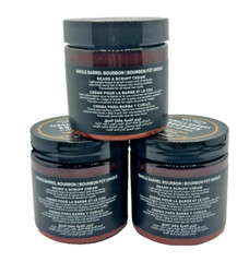 NEW Bath & Body Works Lot 3 Jars Single Barrel Bourbon Beard Scruff Cream 4 oz