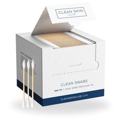 Clean Skin Club Clean Swabs 500Ct One Pointed Tip Biodegradable Organic Cotton