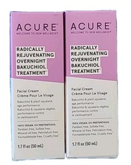 ( LOT OF 2 ) Acure Radically Rejuvenating OVERNIGHT BAKUCHIOL TREATMENT 1.7 Oz