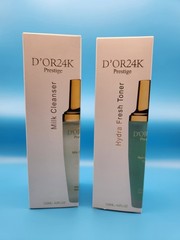 D’OR24K Prestige Exfoliating Pearl Milk Cleanser & Hydra Fresh Toner Set 4fl oz