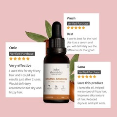 Juicy Chemistry Organic Argan Oils | Cold Pressed Hairs Face & Body Care | 100ML